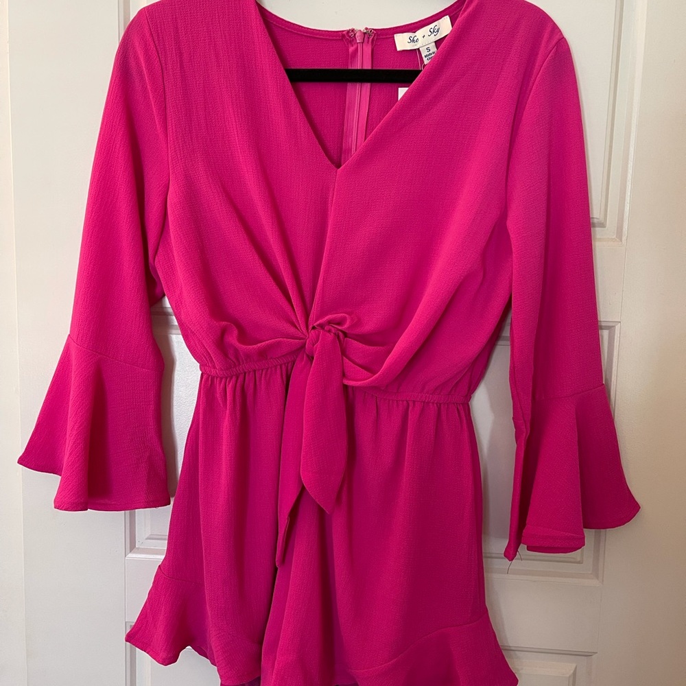 She + Sky Hot Pink Romper